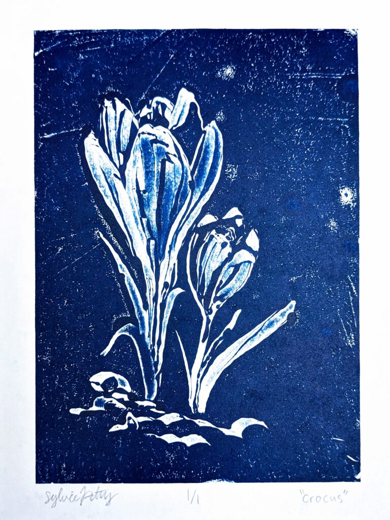2024 Spring “Crocus monoprint” Ink on Paper