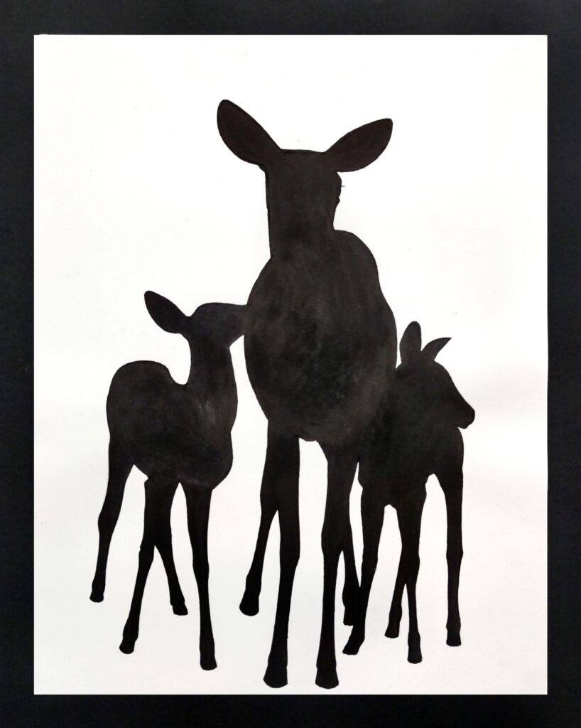 2021 Fall “Deer Silhouette” Ink on Paper