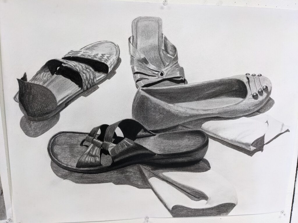 2021 Fall “Shoes” Charcoal on Paper