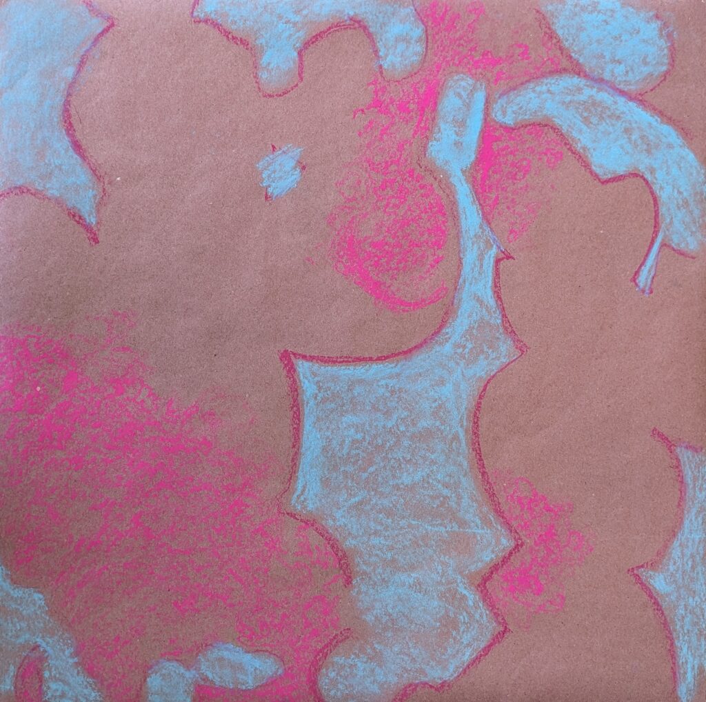 2023 Spring “Blue and Magenta” Chalk pastels on Paper