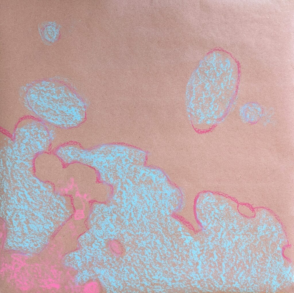 2023 Spring “Blue and Magenta 2” Chalk pastels on Paper