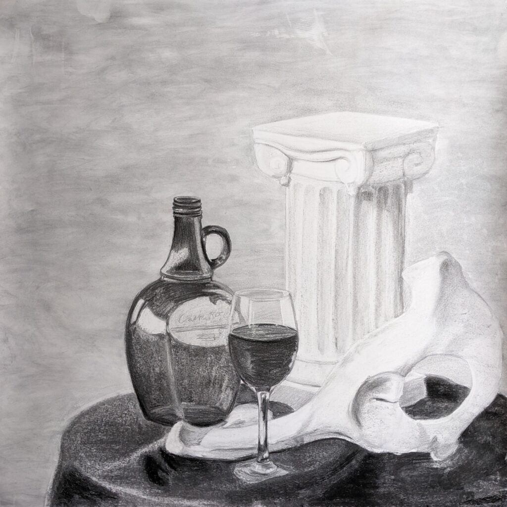 2023 Spring “Greek theme Still Life” Charcoal on Paper