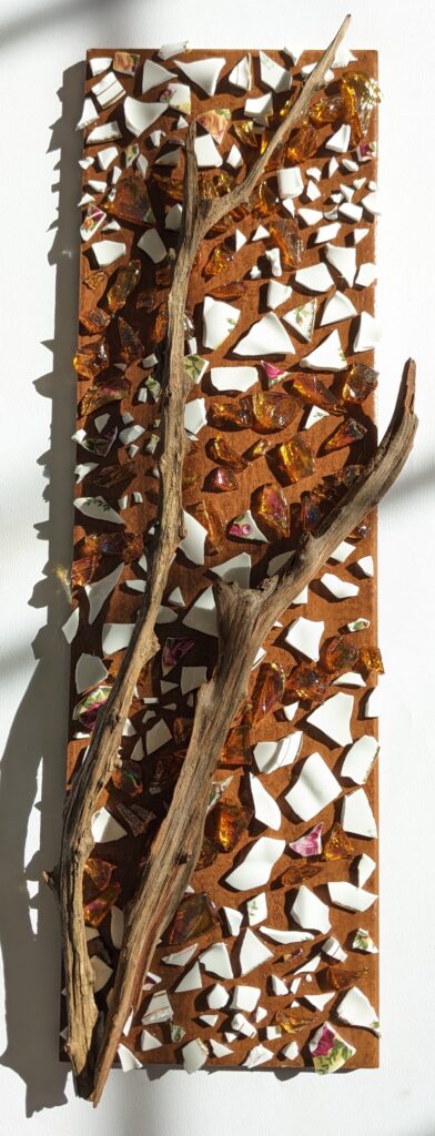 2023 “Shard Mosaic” Ceramic tile, China, Glass, and Cedar