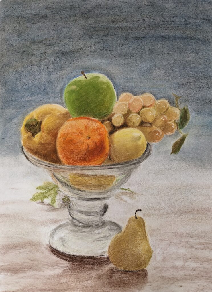 2023 Spring “Still Life in Cool Light” Chalk pastels on Paper